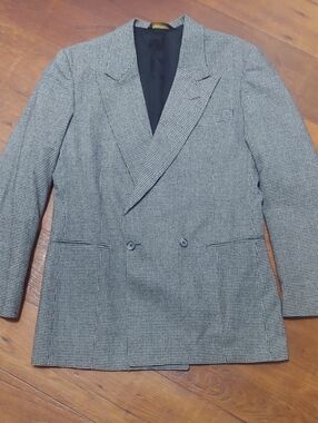 Men's Vintage Limited esitiin Double-Breasted Houndstooth Blazer 38